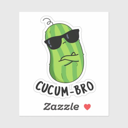 Cucum-bro Funny Veggie Cucumber Pun Aufkleber (Blatt)