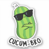 Cucum-bro Funny Veggie Cucumber Pun Aufkleber (Vorderseite)
