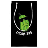 Cucum bro Funny Veggie Cucumber Pun Dark BG Kleine Geschenktüte (Vorderseite)