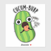 Cucum burp Funny Cucumber Pun Aufkleber (Blatt)