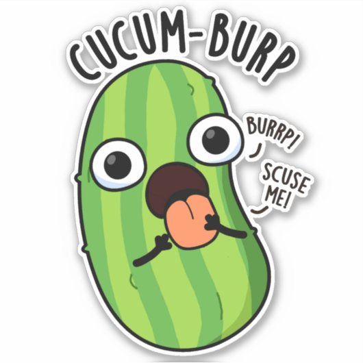 Cucum burp Funny Cucumber Pun Aufkleber (Vorderseite)