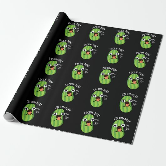 Cucum burp Funny Cucumber Pun Dark BG Geschenkpapier (Ungerollt)