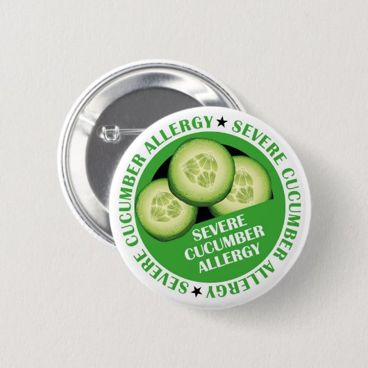 Cucumber Allergisches Abzeichen Button (Vorne & Hinten)