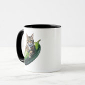 Cucumber Cat Hug - Funny Pet Lover Design Tasse (Vorderseite Links)