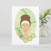 Cucumber Facial Einladung (Stehend Vorderseite)