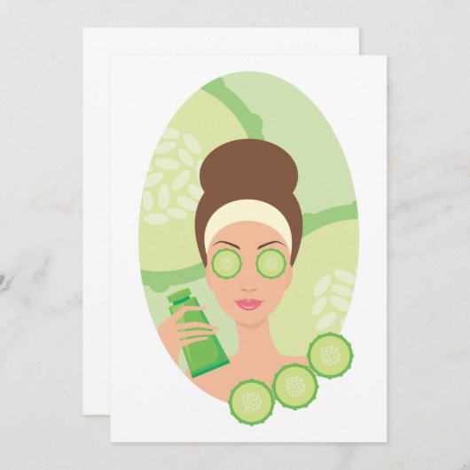 Cucumber Facial Einladung (Vorne/Hinten)