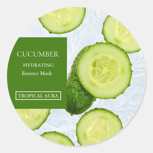 Cucumber Facial Mask Label Runder Aufkleber (Vorderseite)