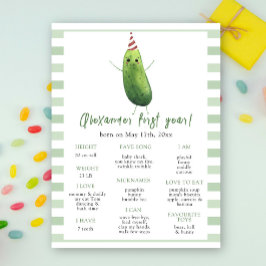 Cucumber First Birthday Milestone Geburtstag Poster