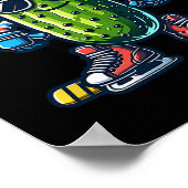 Cucumber Ice Hockey Cool Pickle Skater  Poster (Ecke)
