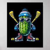 Cucumber Ice Hockey Cool Pickle Skater Poster (Vorne)