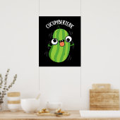Cucumberzerk Funny Berzerk Cucumber Pun Dark BG Poster (Küche)