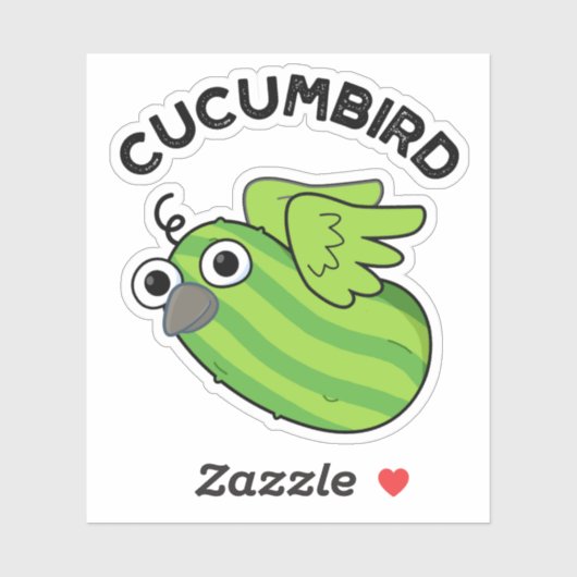 Cucumbird Funny Veggie Cucumber Pun Aufkleber (Blatt)