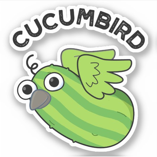 Cucumbird Funny Veggie Cucumber Pun Aufkleber (Vorderseite)