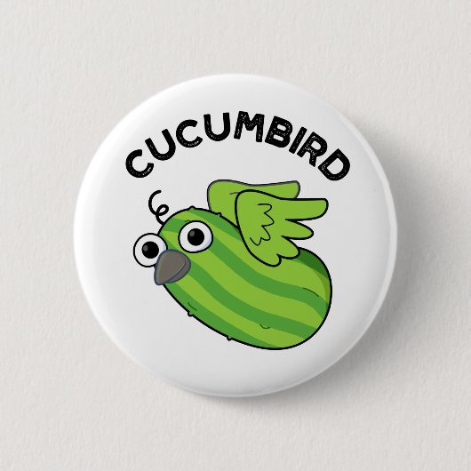 Cucumbird Funny Veggie Cucumber Pun Button (Vorderseite)