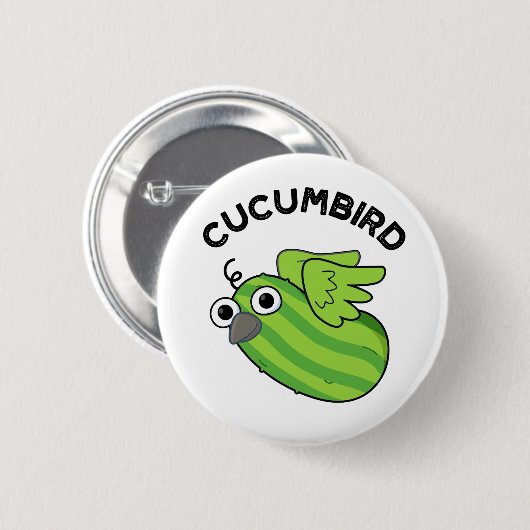 Cucumbird Funny Veggie Cucumber Pun Button (Vorne & Hinten)
