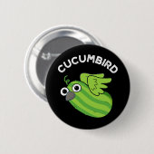 Cucumbird Funny Veggie Cucumber Pun Dark BG Button (Vorne & Hinten)