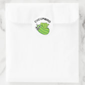 Cucumbird Funny Veggie Cucumber Pun Runder Aufkleber (Tasche)