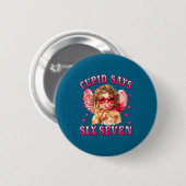 Cud sagt sechs sieben lustig 6-7 Meme Hand Valenti Button (Vorne & Hinten)