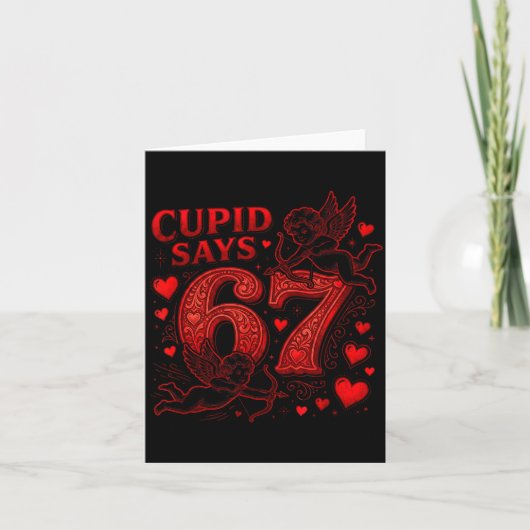 Cud Says 67 Cute Funny Valentines Day 6 7 Couple L Karte (Vorderseite)
