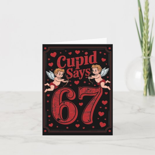 Cud Says 67 Funny 6 7 Valentine Couple Matching Si Karte (Vorderseite)