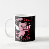 Cud Says 67 Six Seven Meme Cute Cat Valentine's Da Kaffeetasse (Links)