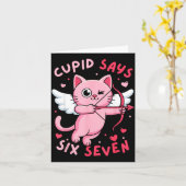 Cud Says 67 Six Seven Meme Cute Cat Valentine's Da Karte (Gelbe Blume)