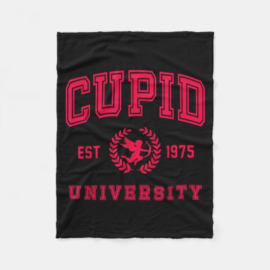 Cud University Cute Cherub Valentines Day Crest Fleecedecke (Vorderseite)