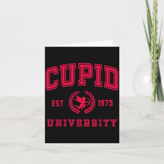 Cud University Cute Cherub Valentines Day Crest Karte (Vorderseite)