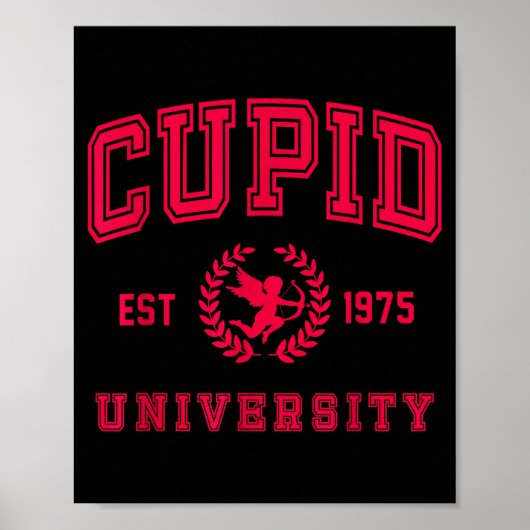 Cud University Cute Cherub Valentines Day Crest Poster (Vorne)