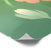 Cudded Meadow: Baby Kaninchen in Frühlingsblumen Poster (Ecke)