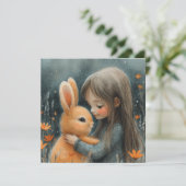 Cuddle Bunnies: Glückliche Wünsche 🐰 Digital 🐰 Feiertagskarte (Stehend Vorderseite)