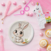 Cuddle Bunny Delight Paper Plate Pappteller (Party)