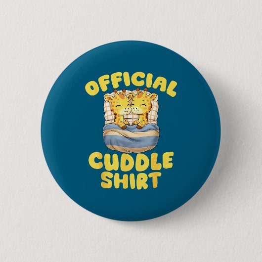 Cuddle Cute Giraffes Couple Valentine's Day  Button (Vorderseite)