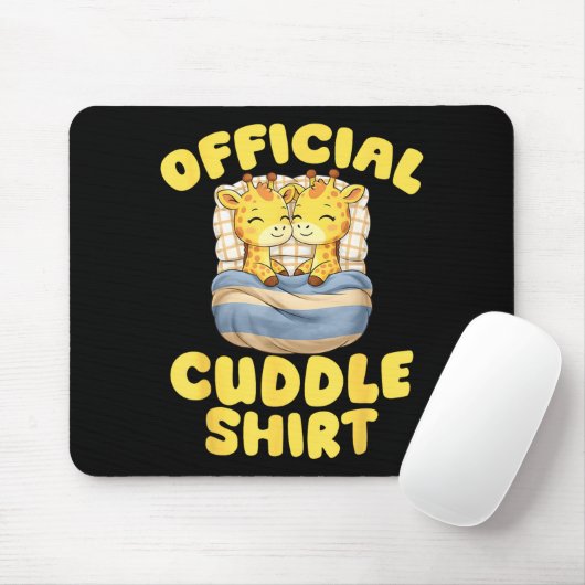 Cuddle Cute Giraffes Couple Valentine's Day  Mousepad (Mit Mouse)