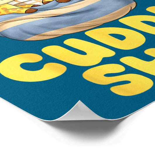 Cuddle Cute Giraffes Couple Valentine's Day  Poster (Ecke)