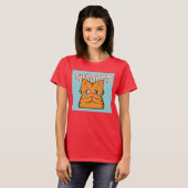 CUDDLE GINGER CAT-FUNNY NIEDLICHE T - SHIRT (Vorne ganz)
