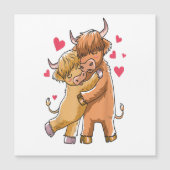 Cuddle Highland Cattle I Scottish Cow Bauern Magnetkarte (Vorderseite)
