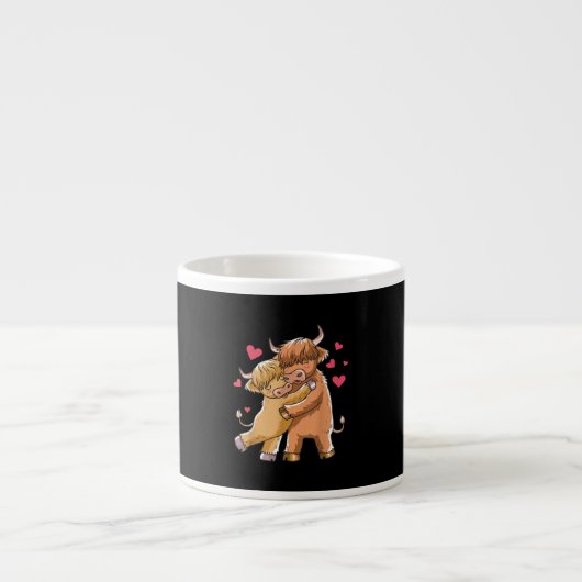 Cuddle Highland Cattle Scottish Cow Bauern Gift Espressotasse (Vorderseite)