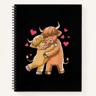 Cuddle Highland Cattle Scottish Cow Bauern Gift Notizblock