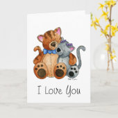 Cuddle-Kätzchen-Karte Karte (Gelbe Blume)