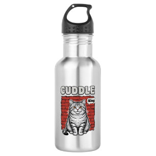 Cuddle King Vintage Katzen-Shirt-Design_1 Edelstahlflasche