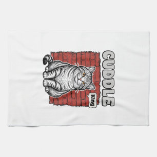 Cuddle King Vintage Katzen-Shirt-Design_1 Geschirrtuch