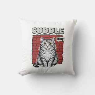 Cuddle King Vintage Katzen-Shirt-Design_1 Kissen