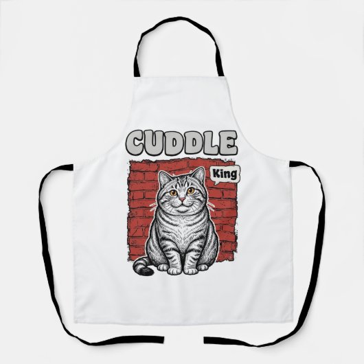 Cuddle King Vintage Katzen-Shirt Design_1 Schürze (Vorderseite)