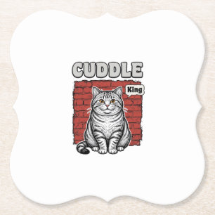 Cuddle King Vintage Katzen-Shirt Design_1 Untersetzer