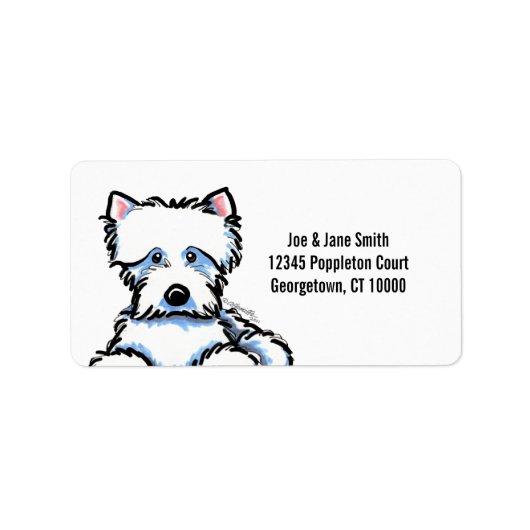 Cuddle Me Westie Adressaufkleber (Vorne)