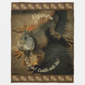 Cuddle mit Pedro der Iguana 0768 Fleecedecke (Vorderseite)