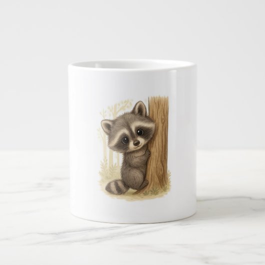 Cuddle Peek Raccoon Jumbo-Tasse (Vorderseite)