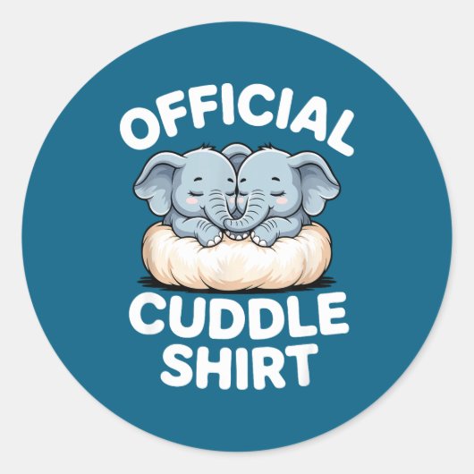 Cuddle Shirt Cute Baby Elephant Snuggle  Runder Aufkleber (Vorderseite)