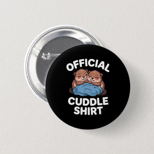 Cuddle Shirt Cute Beavers Snuggling  Button (Vorne & Hinten)